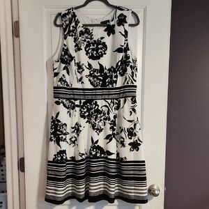 Lane Bryant Black and White Floral Dress